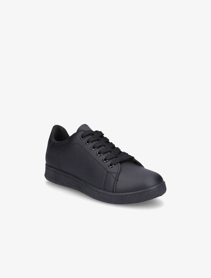 Sneakers en simili à lacets - Noir - 2