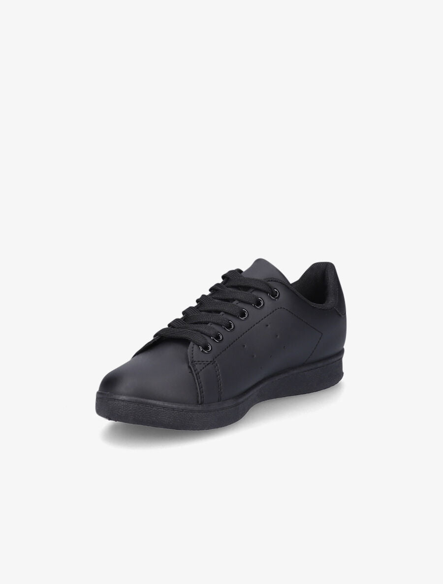 Sneakers en simili à lacets - Noir - 3