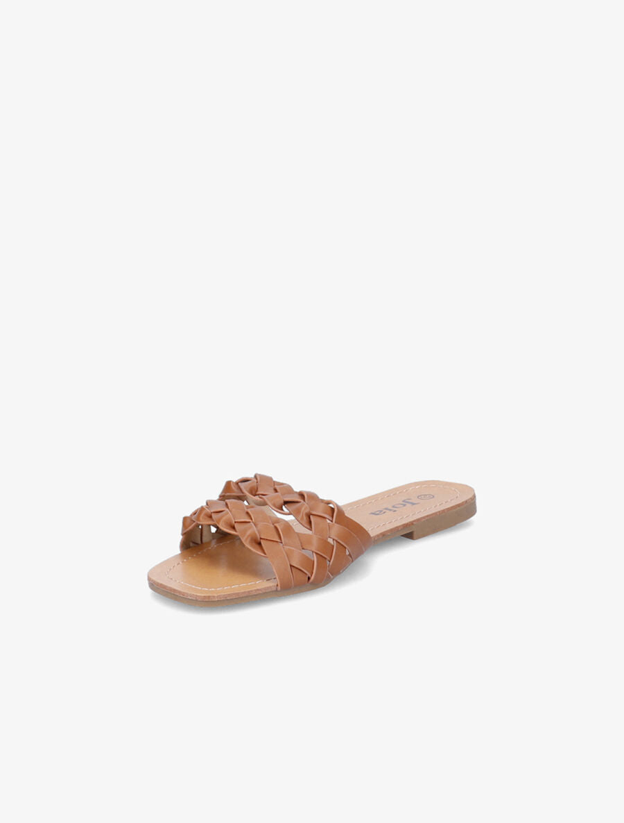 Claquettes à ganses tressées - Camel - 3