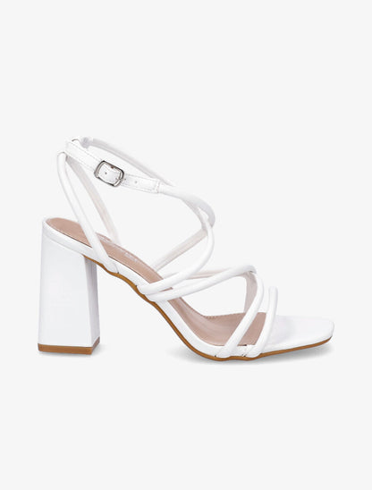 Sandales à ganses entrelacées et brides - Blanc - 1