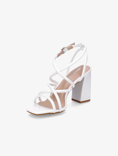 Sandales à ganses entrelacées et brides - Blanc - 3