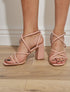 Sandales à ganses entrelacées et brides - Rose poudré - 1