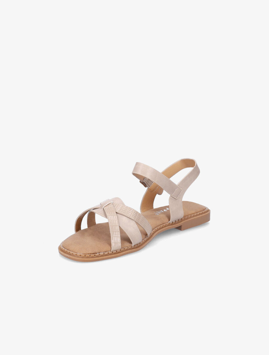 Nu-pieds à ganses texturées - Beige - 3