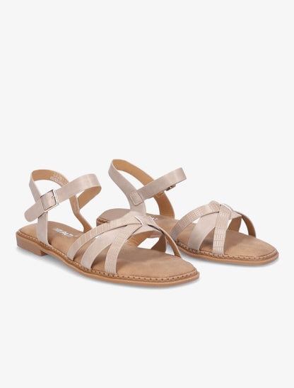 Nu-pieds à ganses texturées - Beige - 4