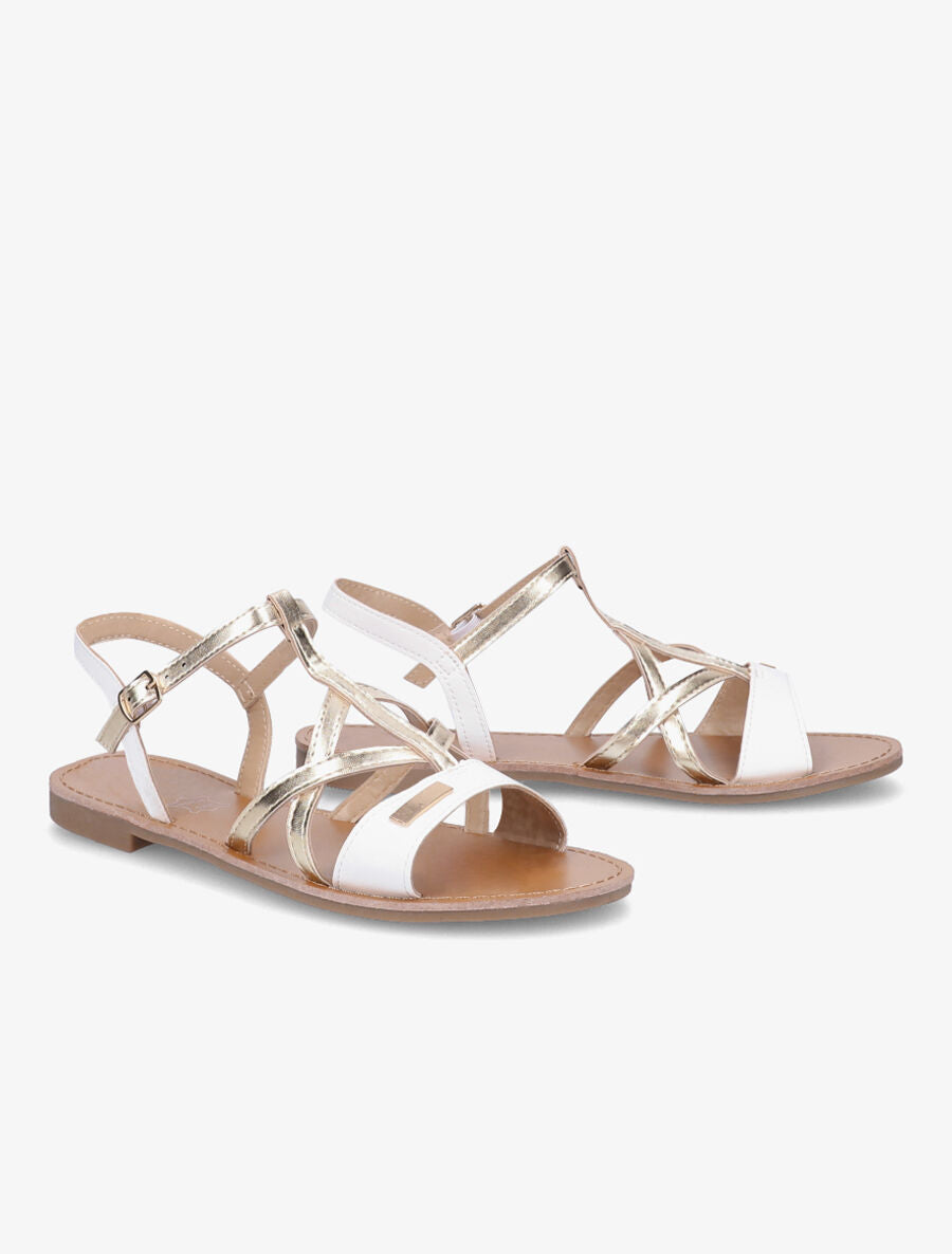 Nu-pieds croisés et irisés - Blanc - 4