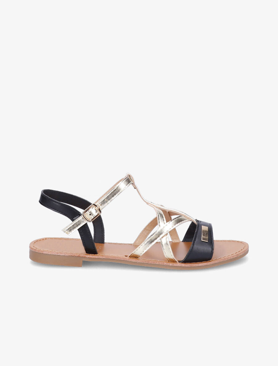 Nu-pieds croisés et irisés - Noir - 6