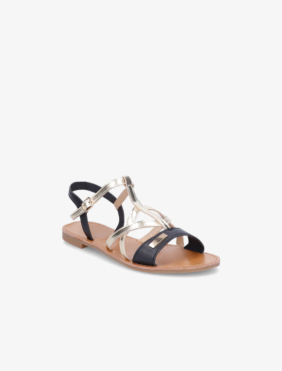 Nu-pieds croisés et irisés - Noir - 3