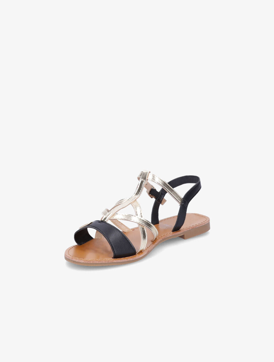 Nu-pieds croisés et irisés - Noir - 4