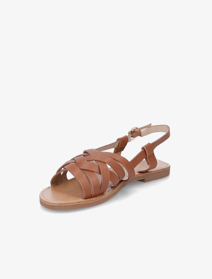 Nu-pieds à ganses entrecroisées - Camel - 4