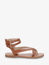 Nu-pieds uni en simili à double boucles - Camel - 1