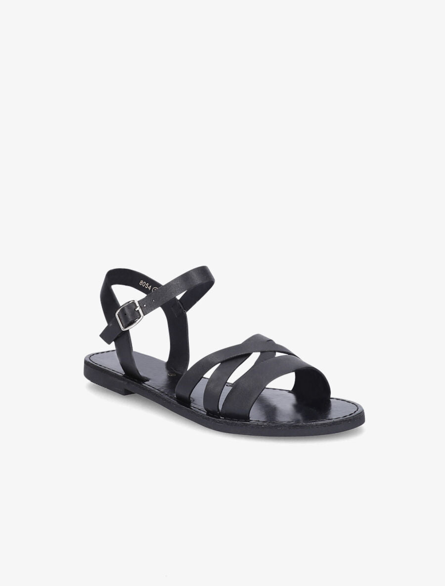 Nu-pieds entrelacés en simili - Noir - 3