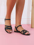 Nu-pieds entrelacés en simili - Noir - 1