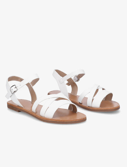 Nu-pieds entrelacés en simili - Blanc - 5