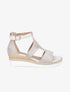 Sandales compensées perforées - Beige - 1