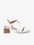 Sandales à bride effet croco et python - Blanc - 1