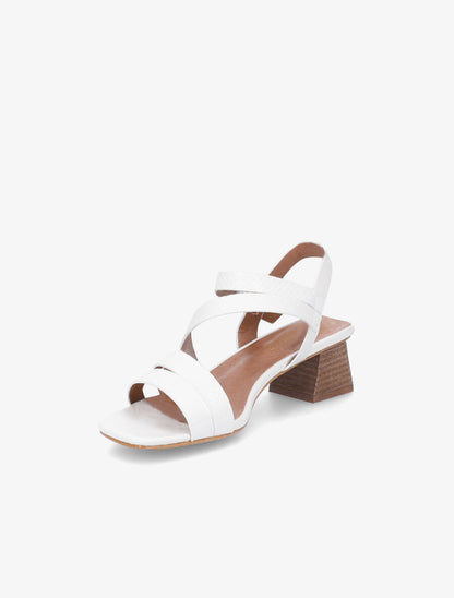 Sandales à bride effet croco et python - Blanc - 3