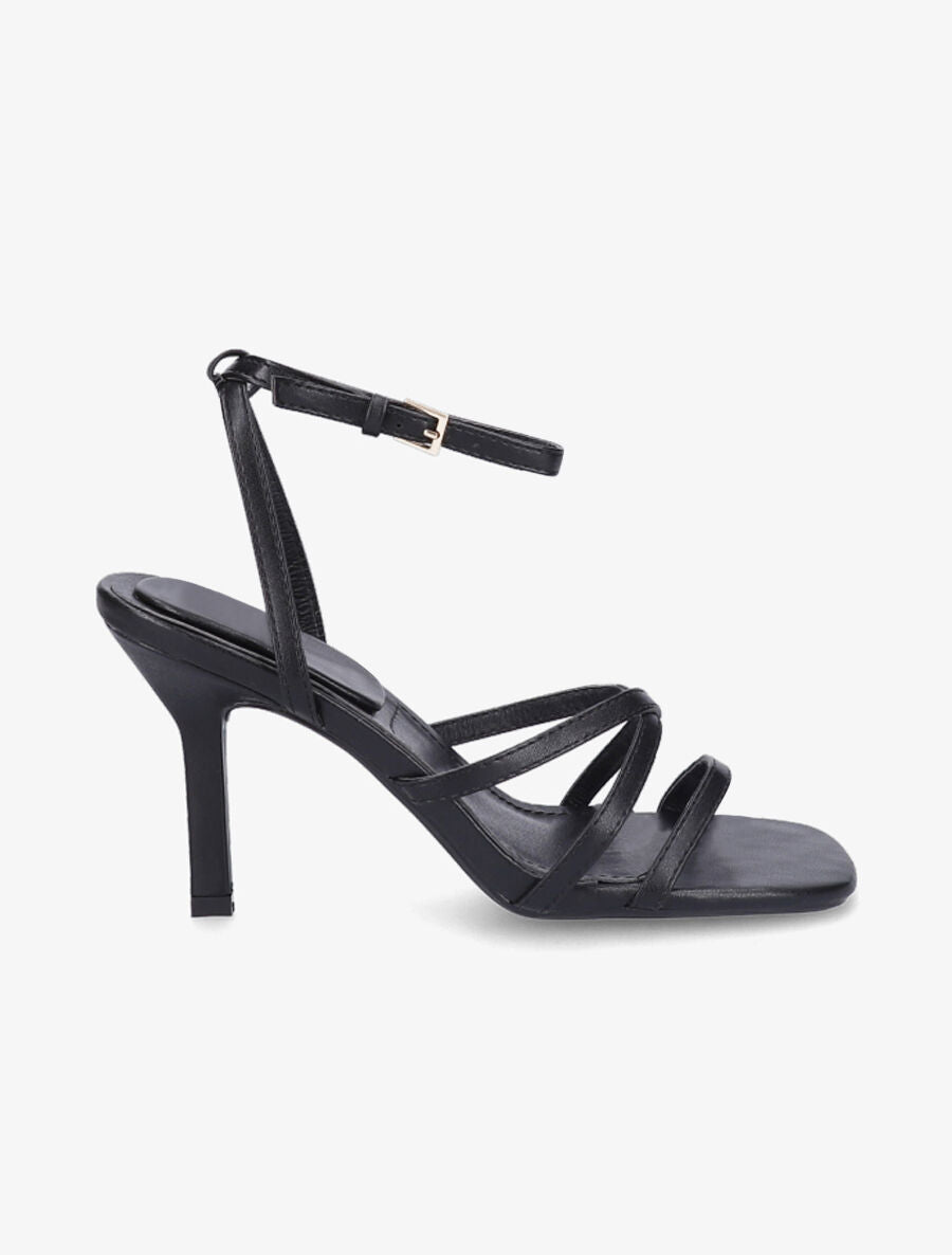 Sandales multi-brides à talon aiguille - Noir - 1