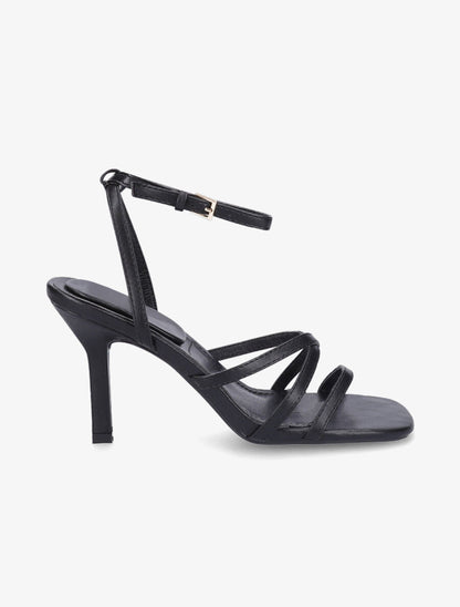 Sandales multi-brides à talon aiguille - Noir - 1