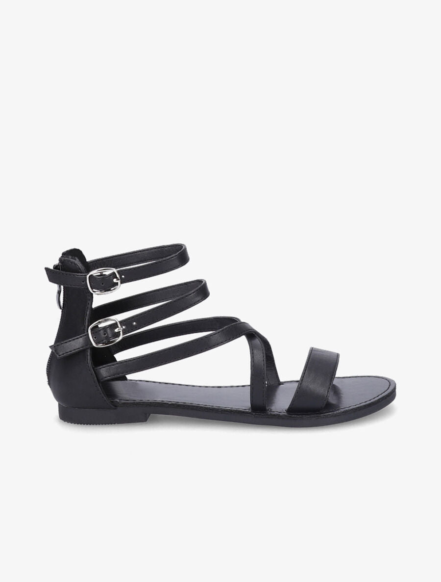 Nu-pieds à brides croisées - Noir - 5
