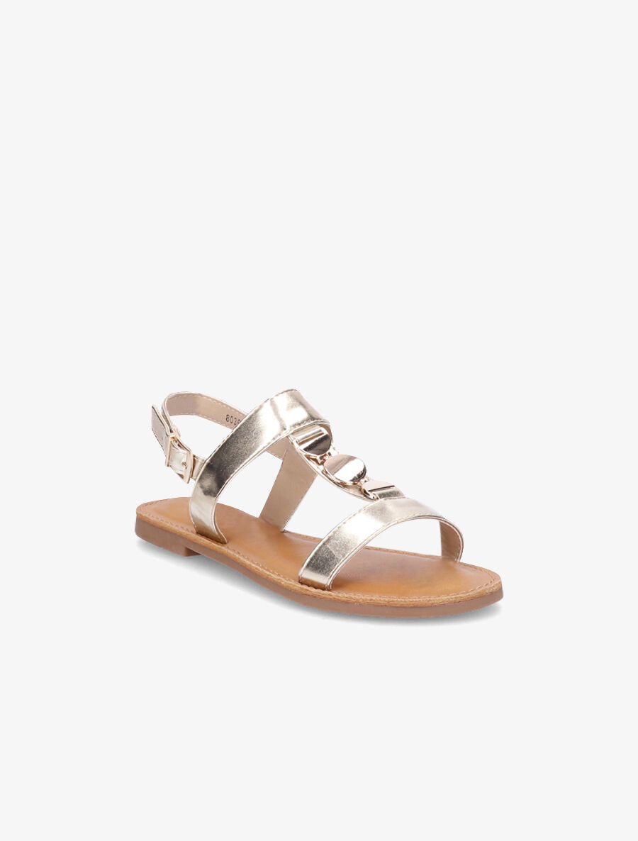 Nu-pieds bride à empiècement métallique - Or - 2