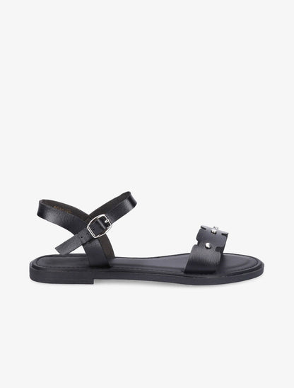 Nu-pieds dentelés à clous - Noir - 5