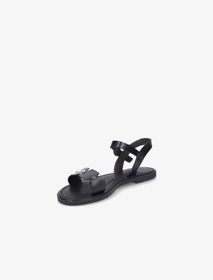 Nu-pieds dentelés à clous - Noir - 3