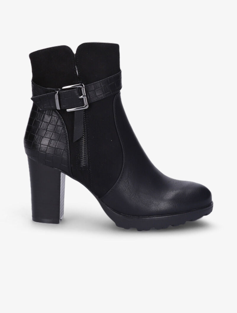 Bottines montantes à sangle et contrefort tressés - Noir - 2