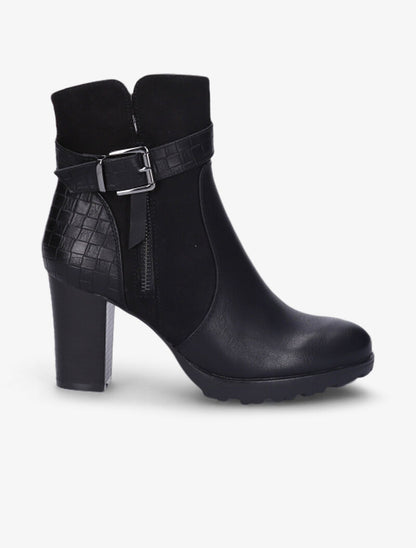 Bottines montantes à sangle et contrefort tressés - Noir - 2