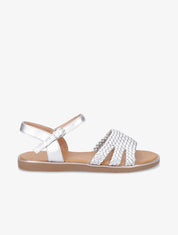 Nu-pieds en simili tressé - Argent - 1