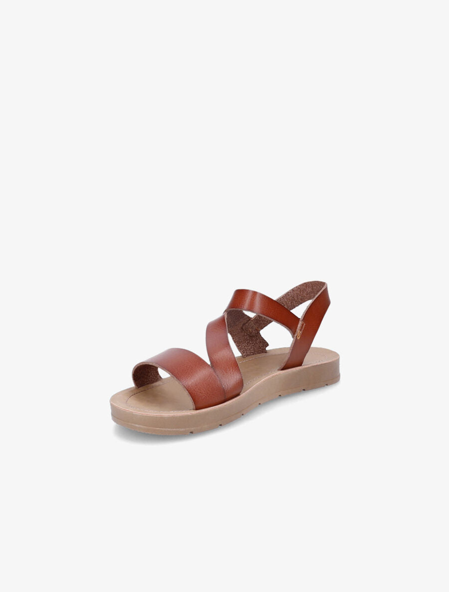 Nu-pieds bride en diagonal - Camel - 3