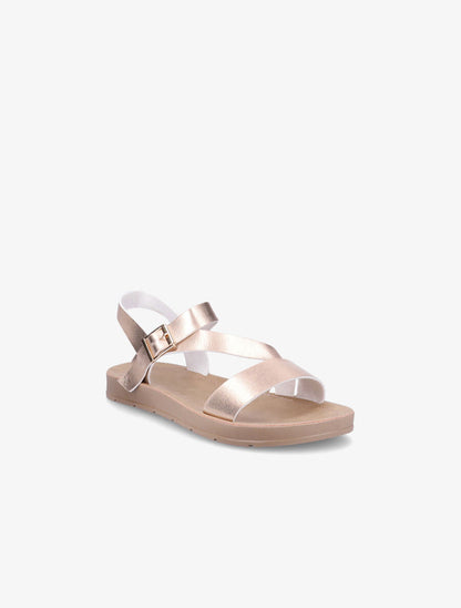 Nu-pieds bride en diagonal - Rose gold - 2