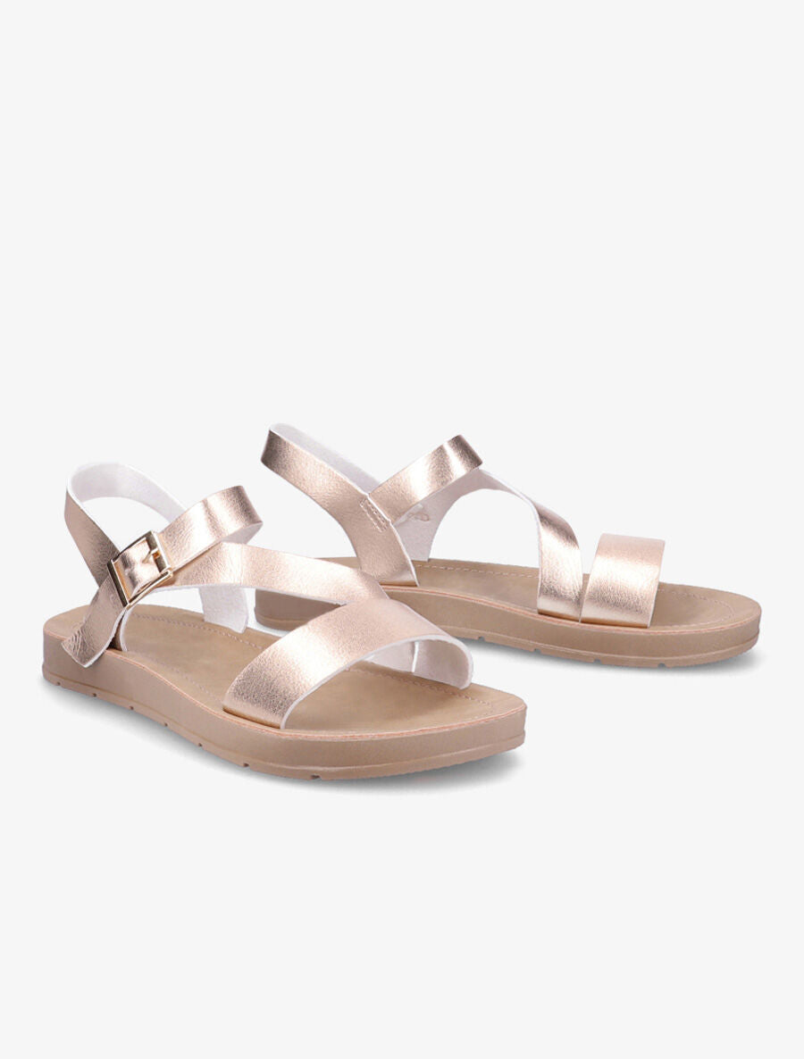 Nu-pieds bride en diagonal - Rose gold - 4