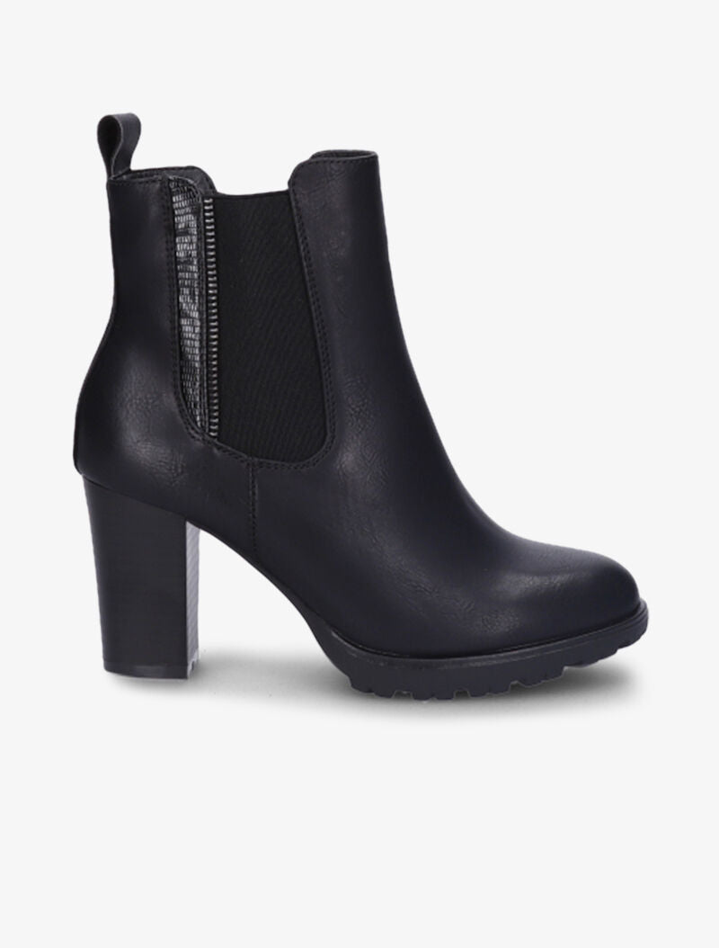Bottines basiques à détail effet croco - Noir - 5