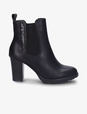 Bottines basiques à détail effet croco - Noir - 5