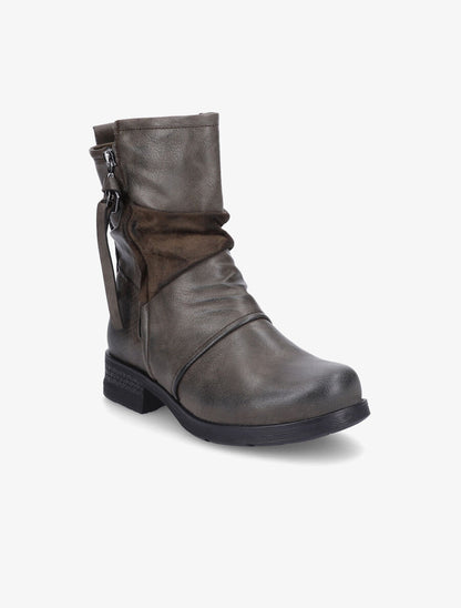 Boots montantes à contrefort python - Kaki - 2