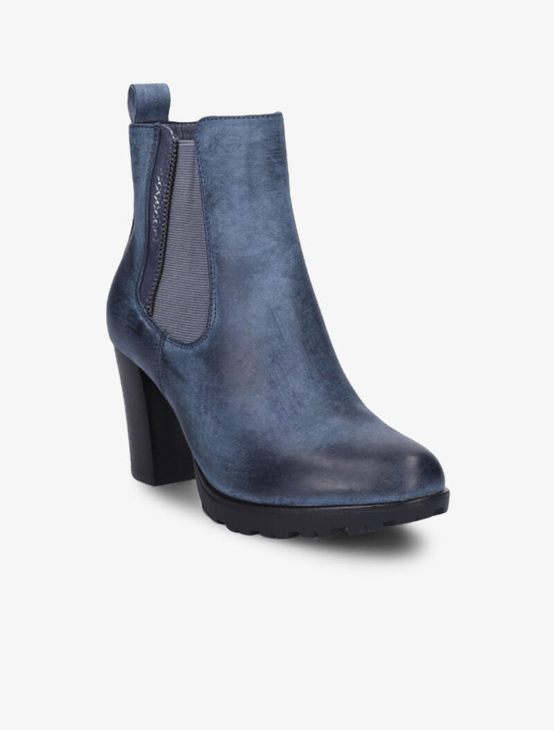 Bottines basiques à détail effet croco - Bleu - 2