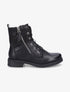 Bottines lacées à empiècements en dentelle - Noir - 1