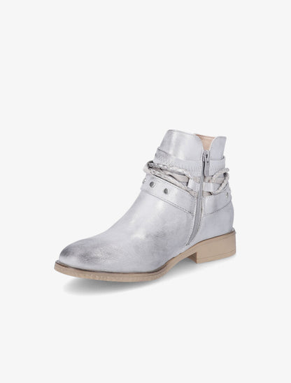 Bottines à sangles cloutées et tressées - Argent - 3