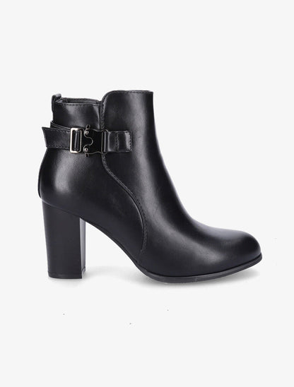 Bottines en simili à talon et zip - Noir - 2