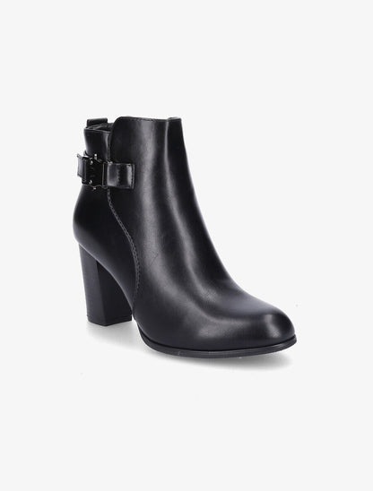 Bottines en simili à talon et zip - Noir - 3