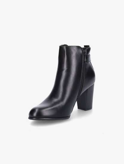 Bottines en simili à talon et zip - Noir - 4