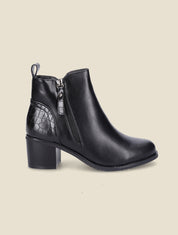 Bottines à contrefort effet croco - Noir - 5