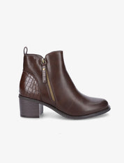 Bottines à contrefort effet croco - Marron - 1