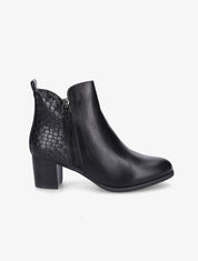 Bottines à contrefort effet osier et double zips - Noir - 1