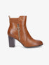Bottines en simili à zip décoratif - Camel - 1