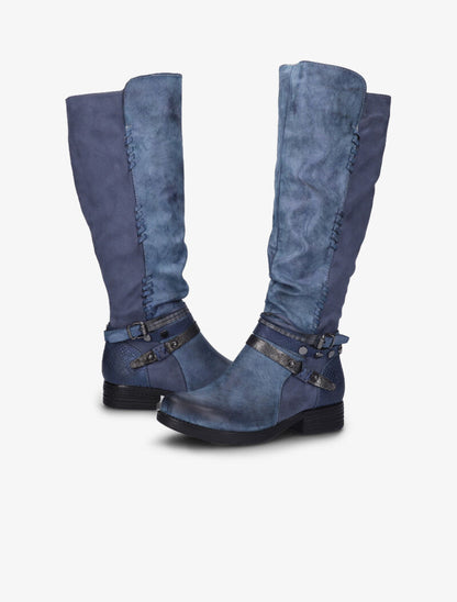 Bottes cavalières bi-matière - Bleu - 4