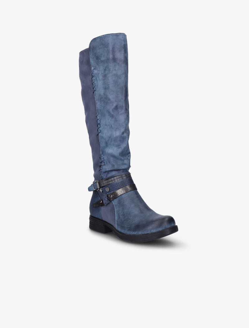 Bottes cavalières bi-matière - Bleu - 2