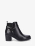 Bottines en simili à contrefort stylisé et côté élastiqué - Noir - 6