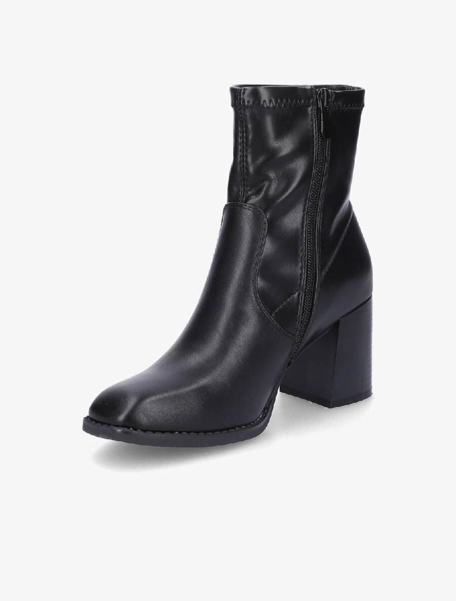 Bottines montantes en simili - Noir - 3