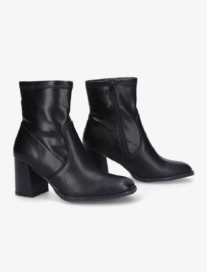 Bottines montantes en simili - Noir - 4